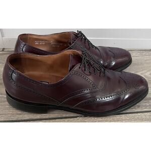 Bostonian Classics Maroon Wing Tip Leather Oxford Dress Shoes Men 8.5 E/C 26238